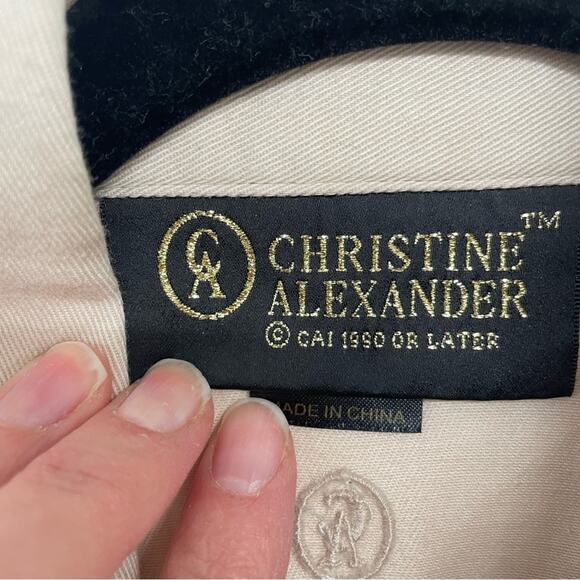 Christine Alexander Tan 3/4 Sleeve Button Up Blouse Bedazzled Womens M Bling - Picture 6 of 10